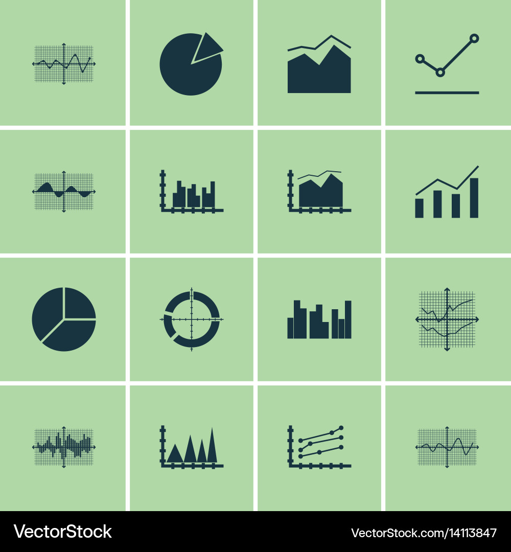 Set of graphs diagrams and statistics icons vector image