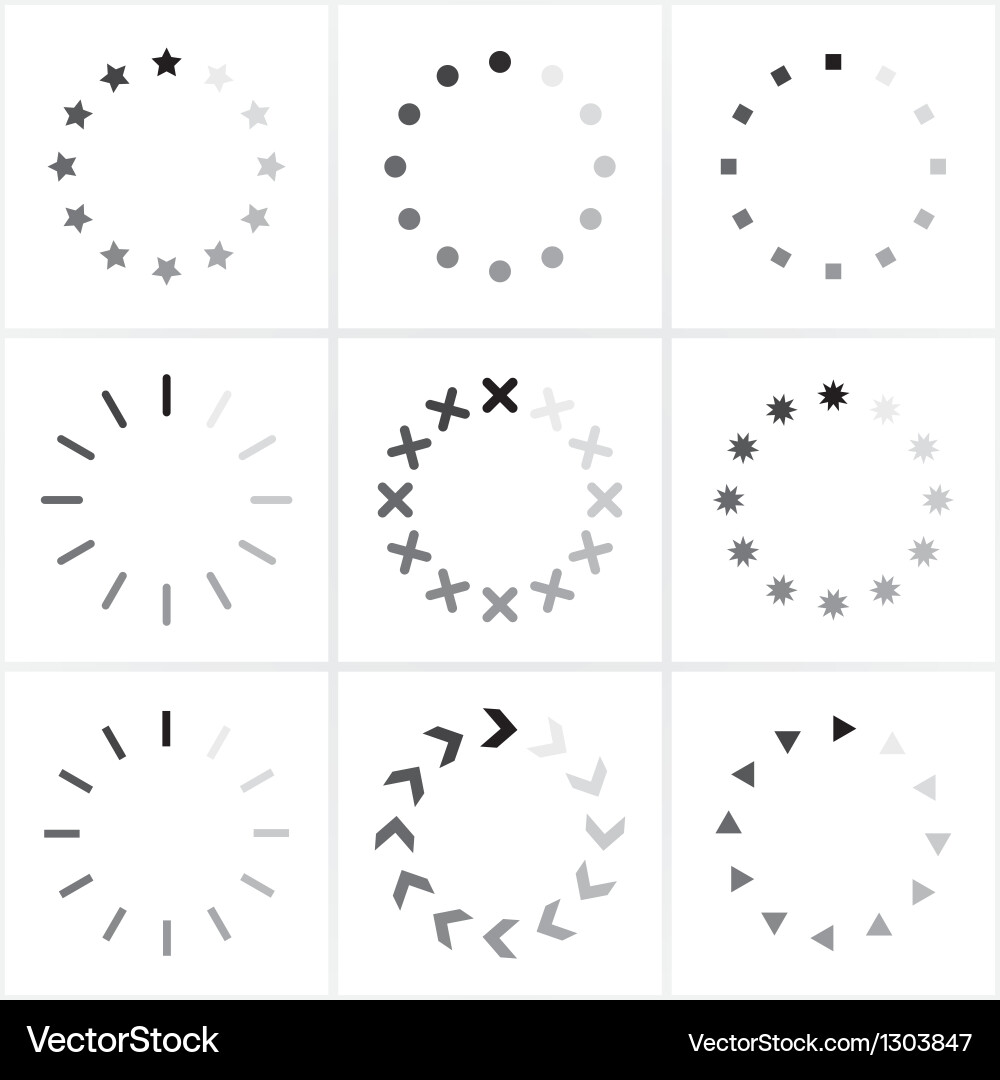 Set of progress indicators vector image