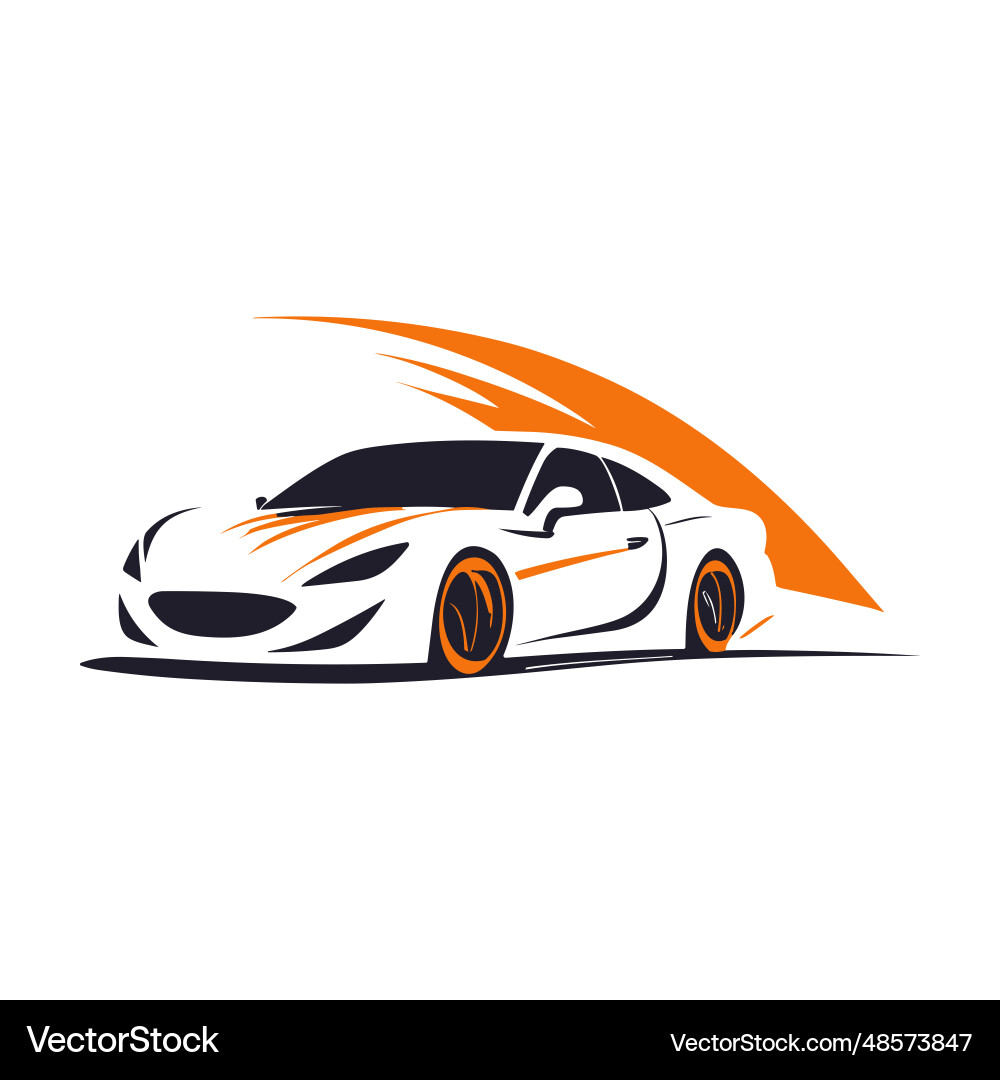 Sport car logo design fast silhouette icon Vector Image