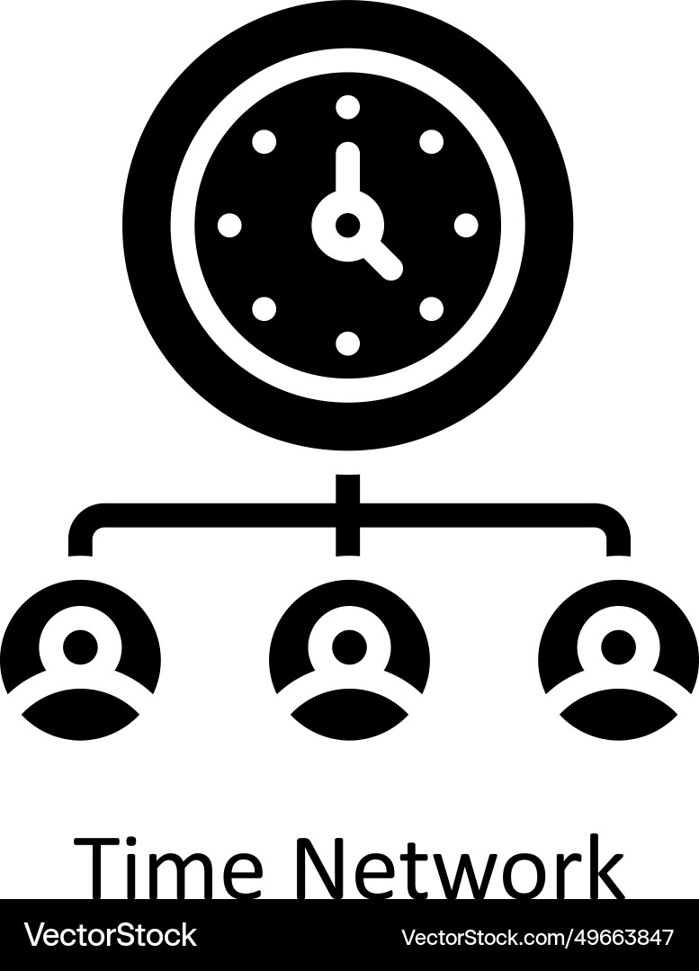 Time network solid icon design Vector Image