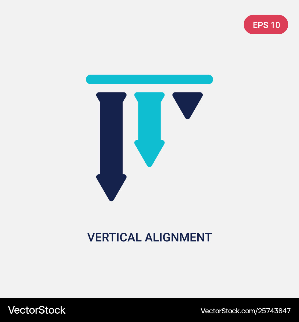 Two color vertical alignment icon from geometric Two color vertical alignment icon from geometric Vector Image