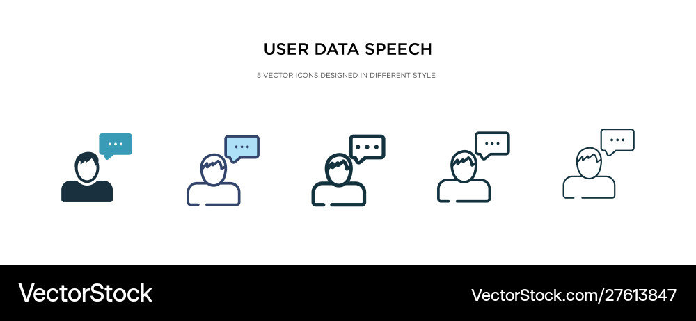 User data speech interface icon in different vector image