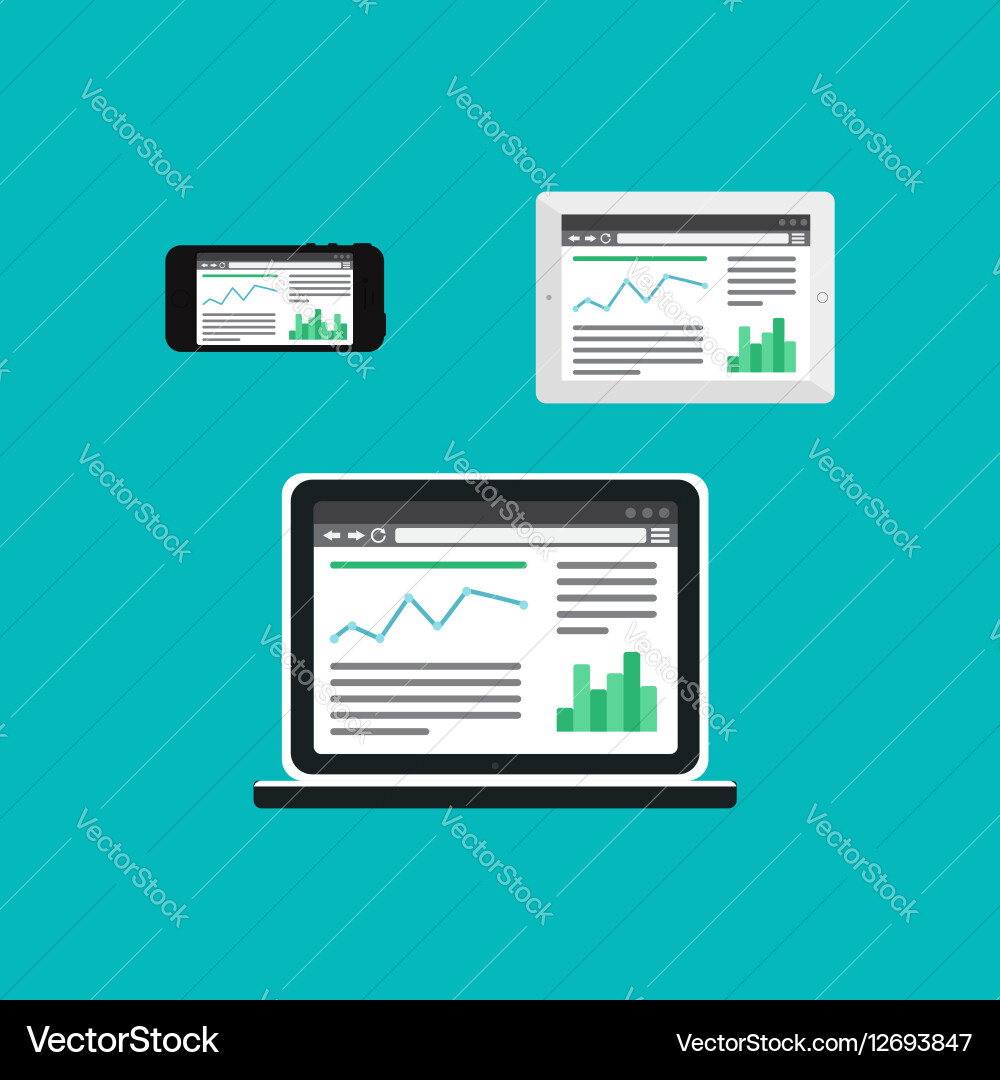 Web template of adaptive site or article form vector image