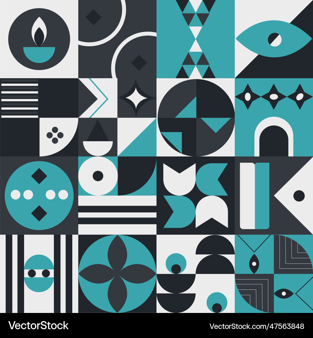 Abstract geometric pattern design in modern style vector image
