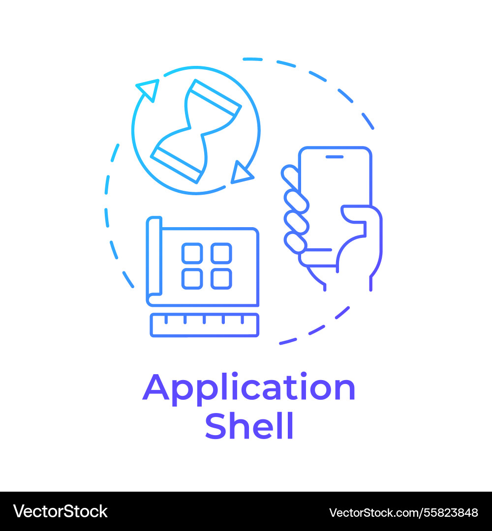 Application shell blue gradient concept icon Application shell blue gradient concept icon vector image