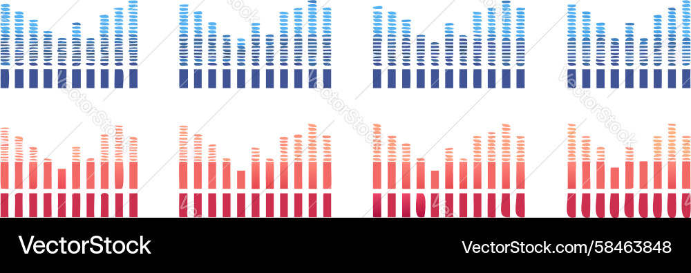 Bar Chart Icons - Data Comparison Vector Image