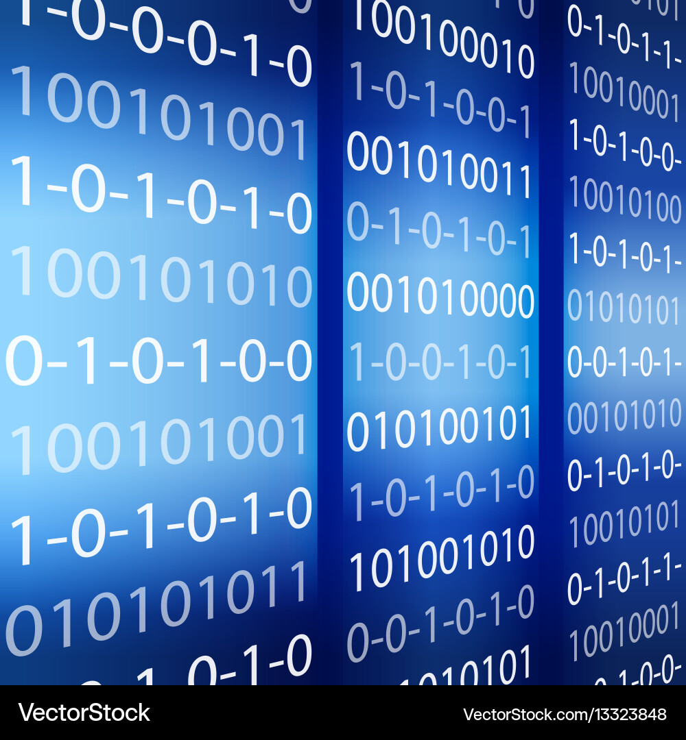 Blue binary computer code repeating Vector Image