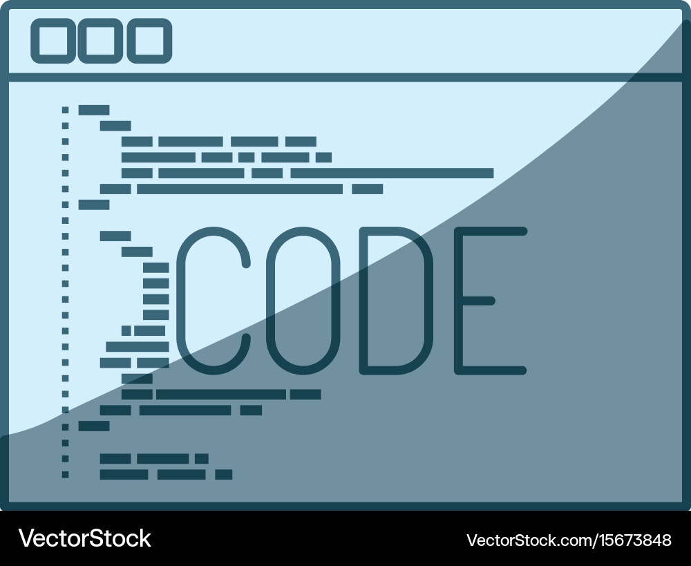 Blue shading silhouette programming window vector image