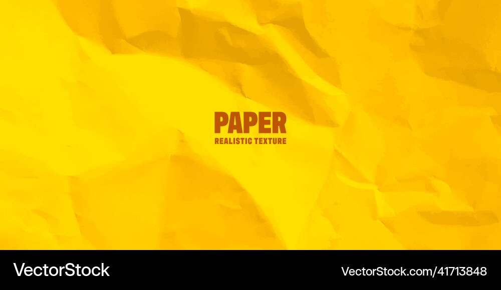 Colorful yellow crumpled paper texture rough Vector Image