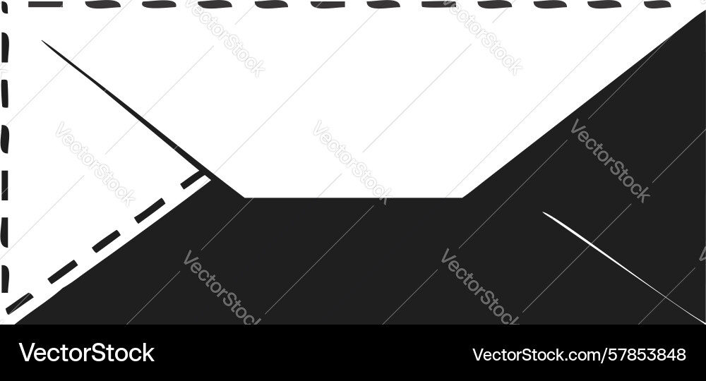 Half envelope icon partial message unread mail vector image