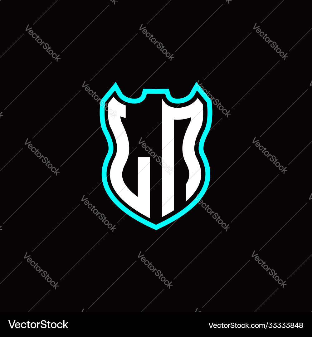 L n initial logo design with shield shape L n initial logo design with shield shape vector image