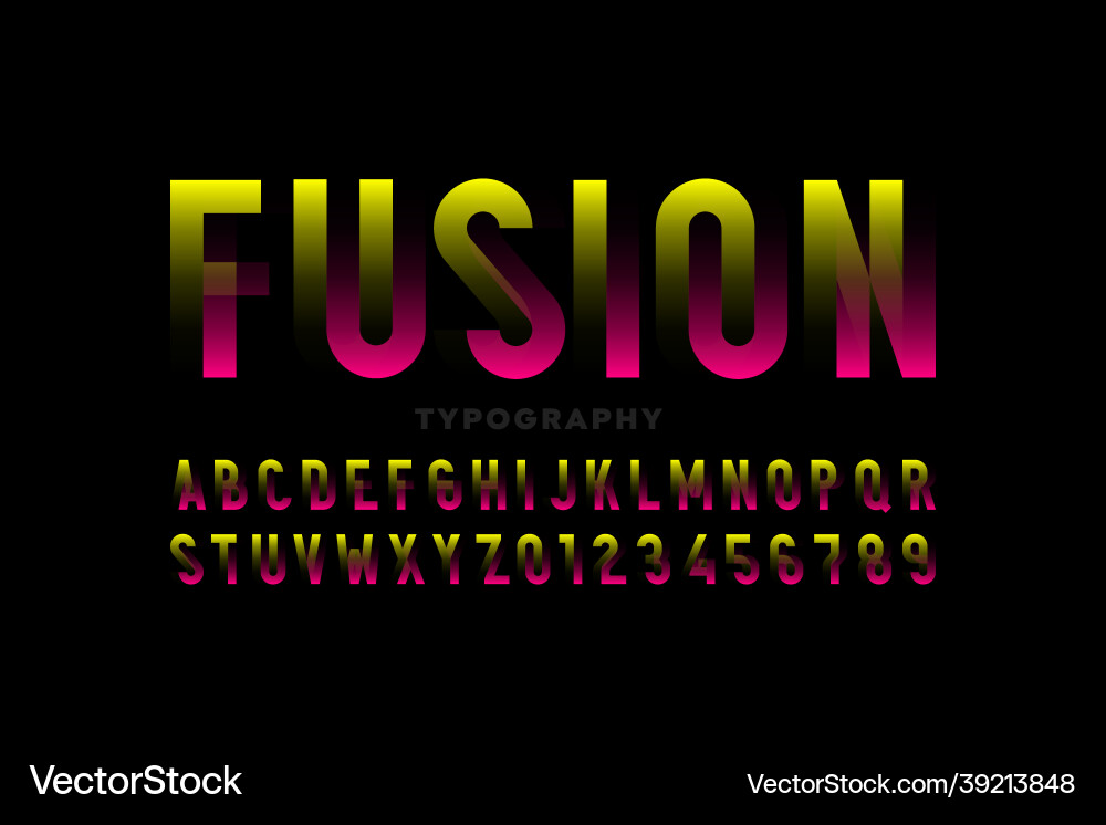 Moderne Fusion Stil Schrift Design Moderne Fusion Stil Schrift Design vektorbild