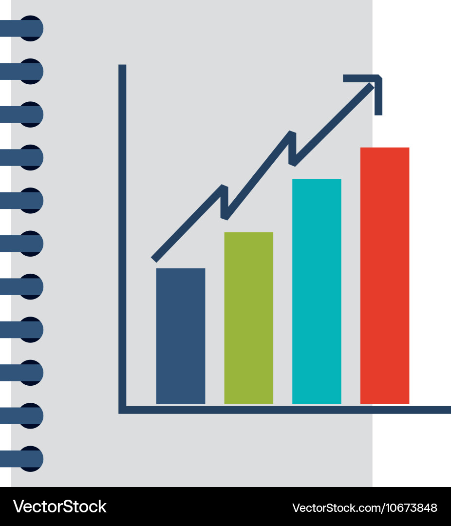 Notebook with business icon vector image
