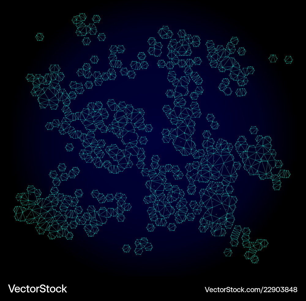 Particle swarm polygonal frame mesh Particle swarm polygonal frame mesh vector image
