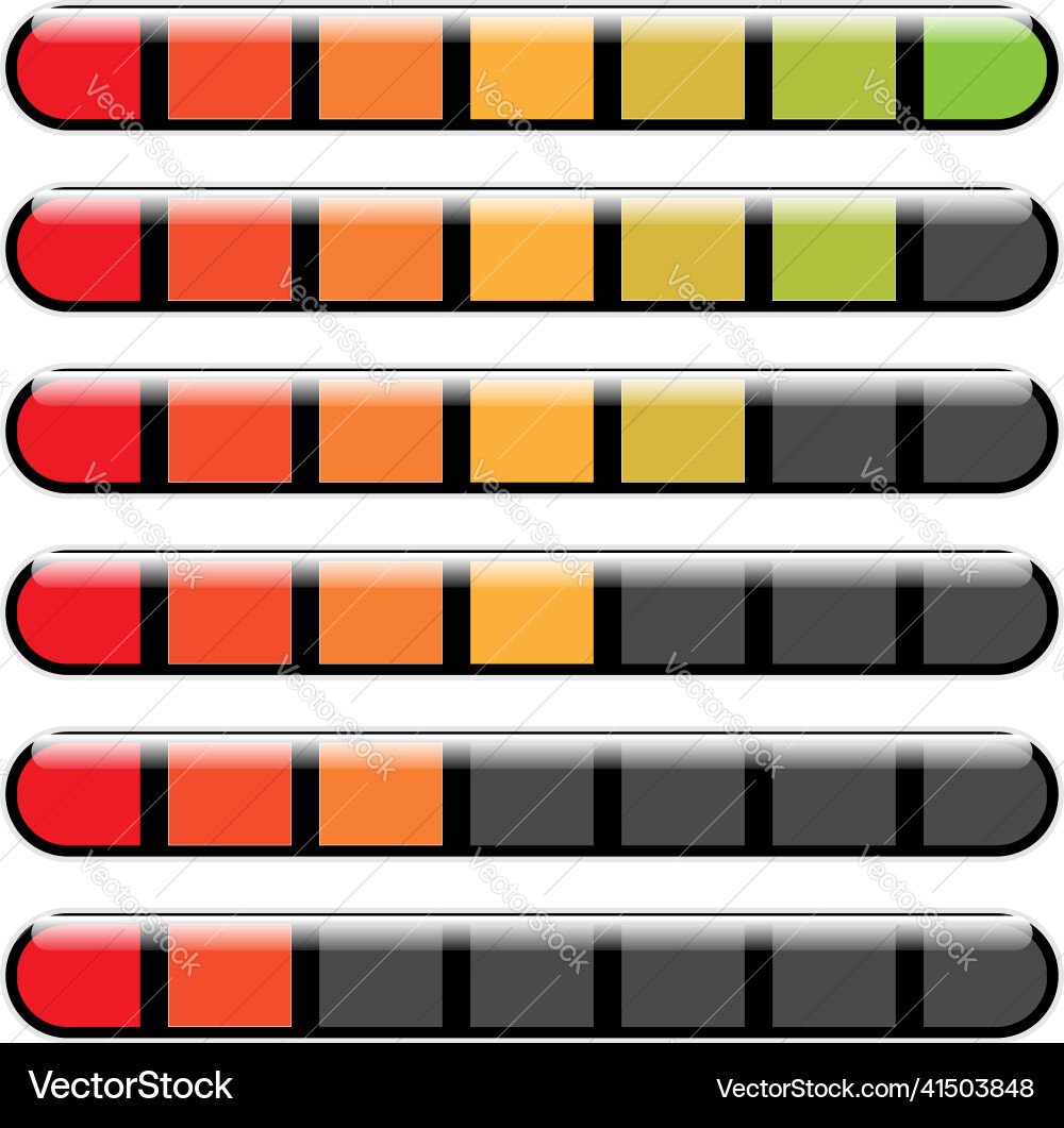 Progress bar steps phases level indicator Progress bar steps phases level indicator vector image