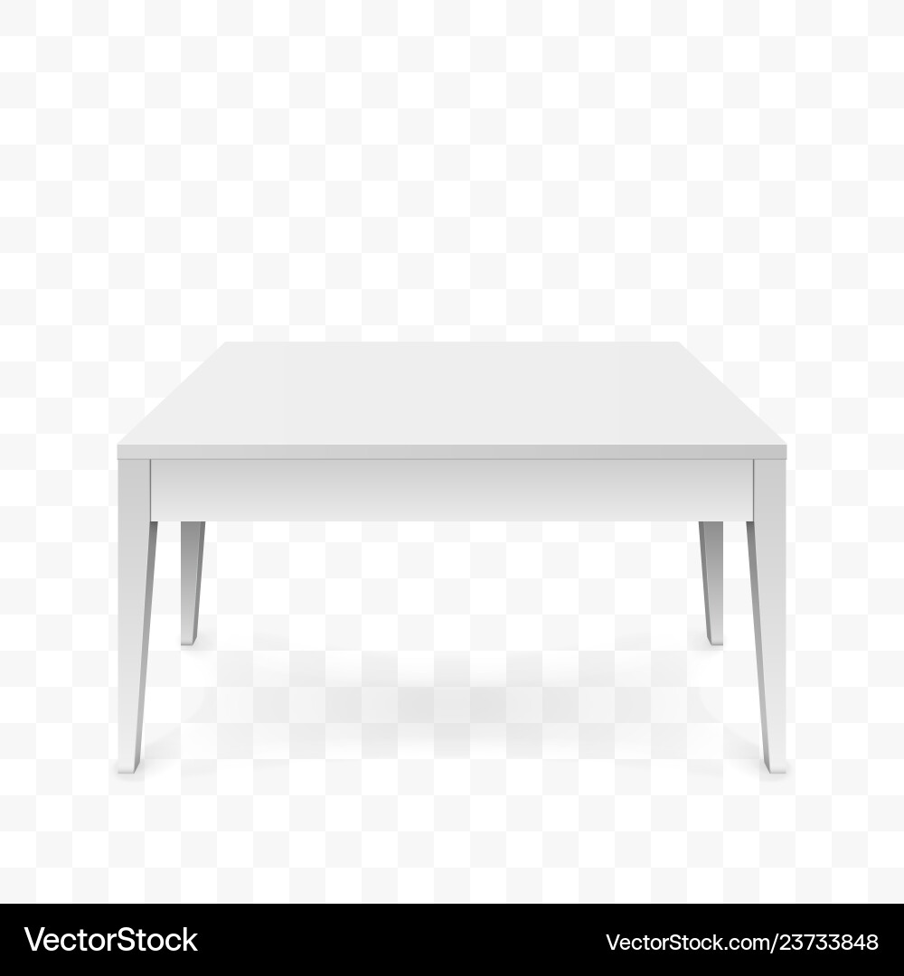 Realistic white table isolated on transparent Vector Image