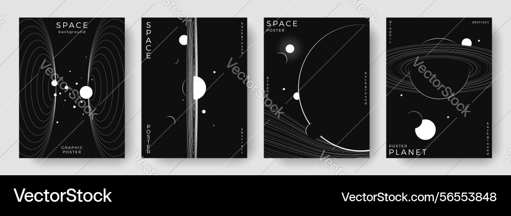 Set of abstract space astronomy backgrounds Set of abstract space astronomy backgrounds vector image
