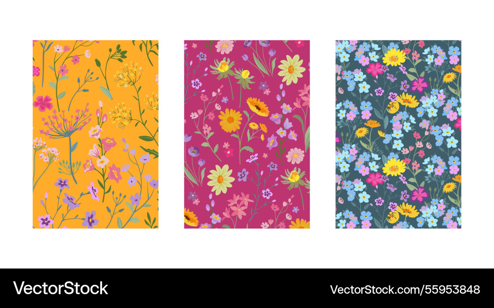 Set of three seamless patterns Set of three seamless patterns vector image