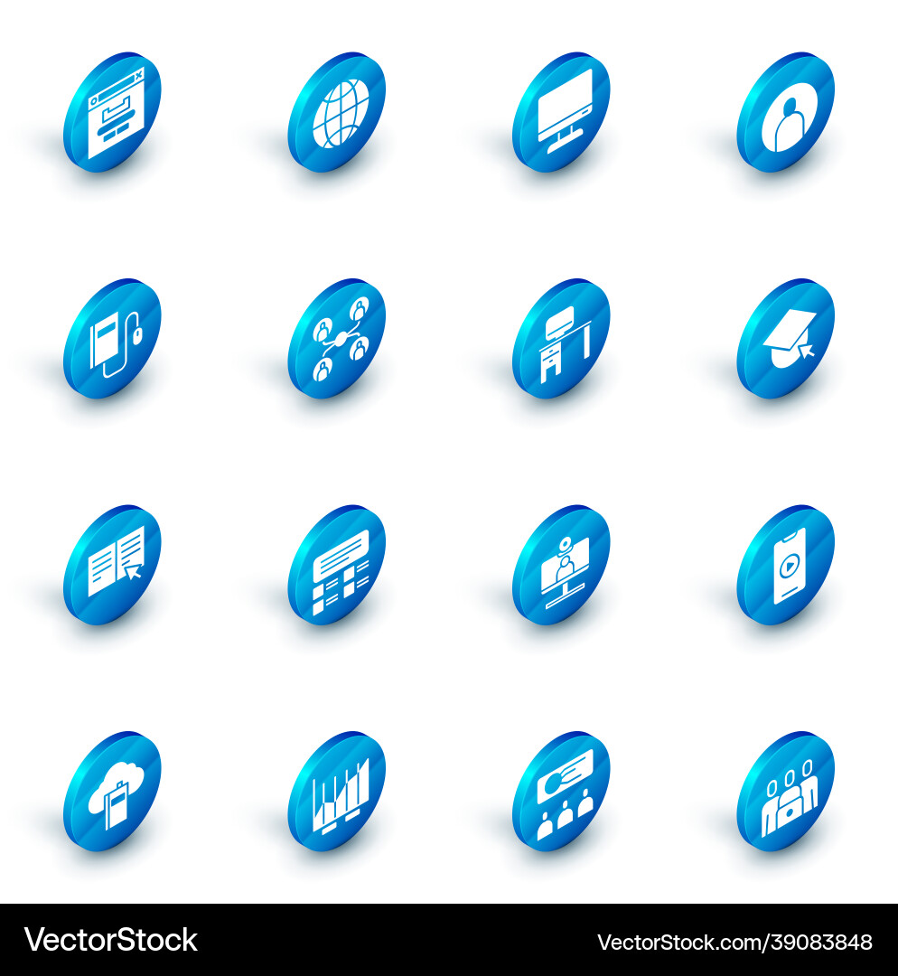 Set social network computer monitor screen Set social network computer monitor screen vector image