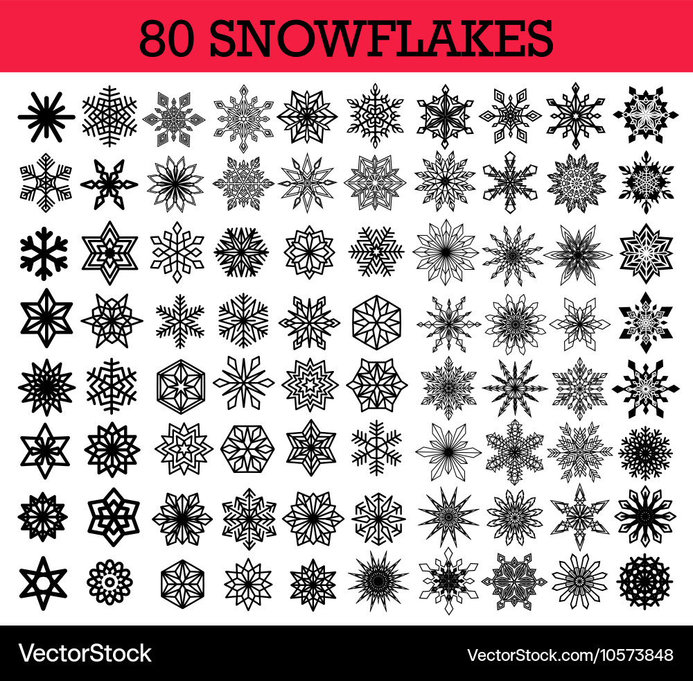 Snowflakes isolated set Royalty Free Vector Image
