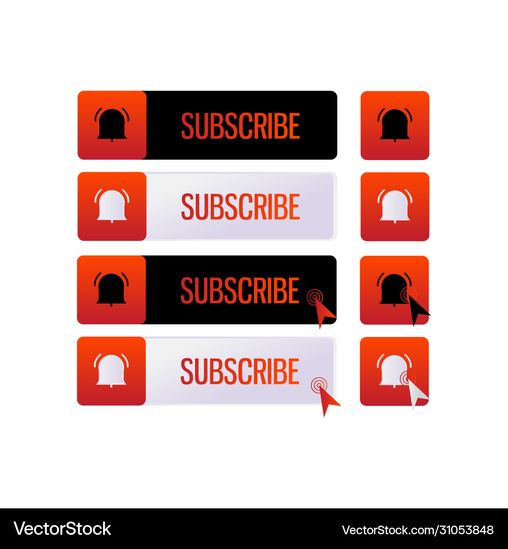 Text box and subscribe button icon set Text box and subscribe button icon set vector image