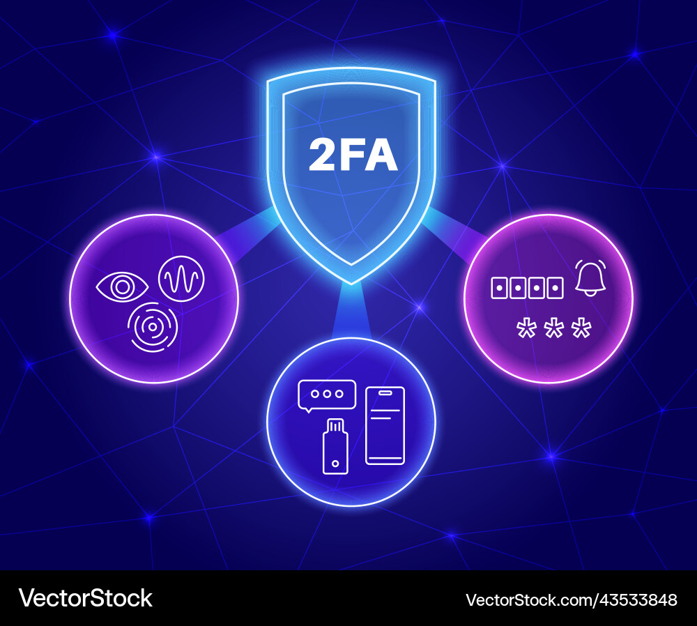 Two factor authentication Two factor authentication vector image