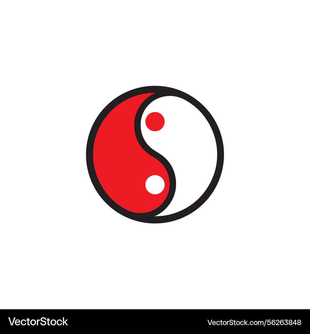 Yin and yang tao red version Vector Image