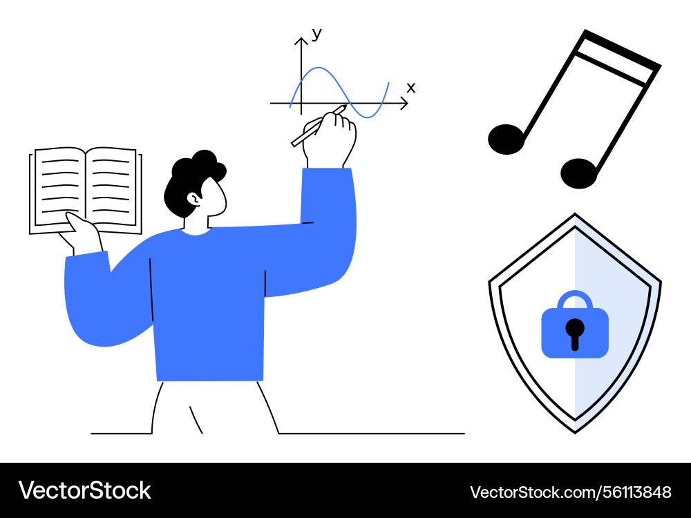 Young person balancing education mathematics Young person balancing education mathematics vector image