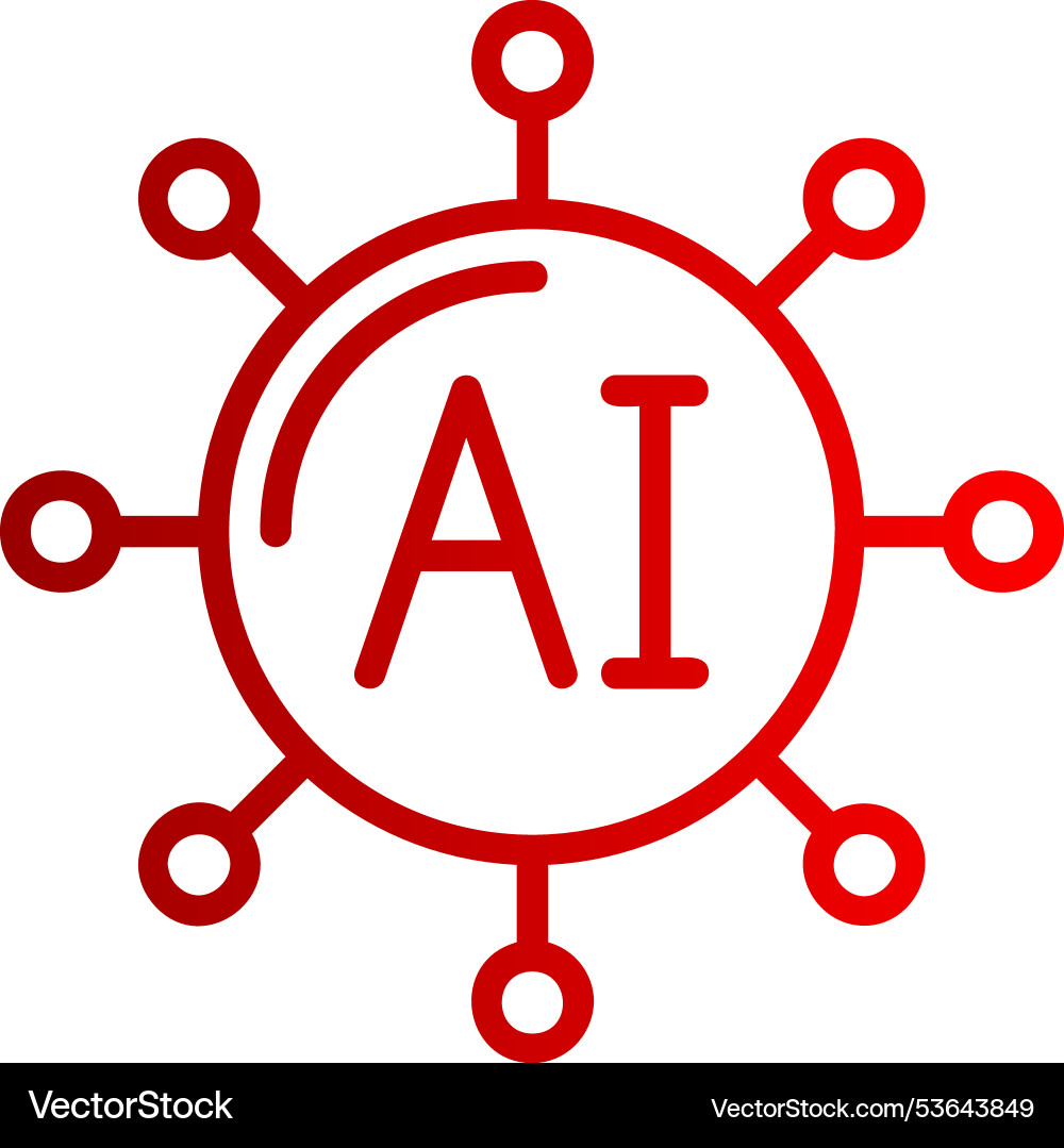 Ai line gradient icon Vector Image