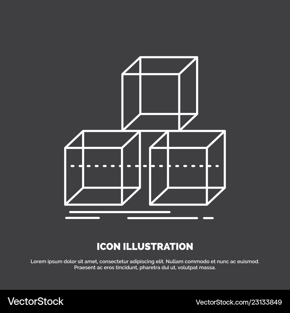 Arrange design stack 3d box icon line symbol Arrange design stack 3d box icon line symbol Vector Image