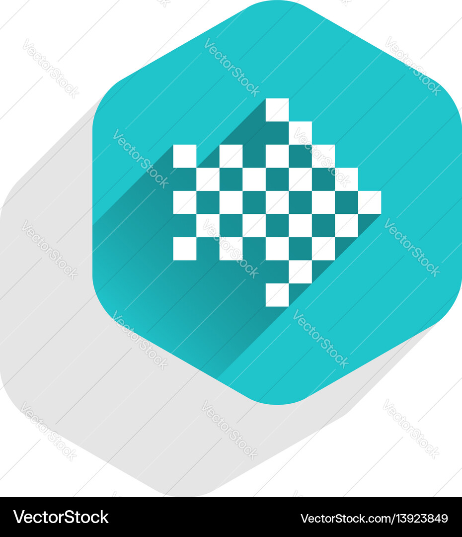Arrow sign digital display hexagon button Vector Image