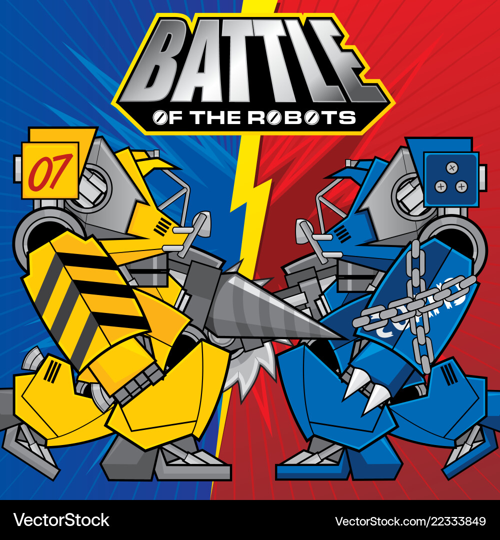 Background with the of battles robots theme vector image