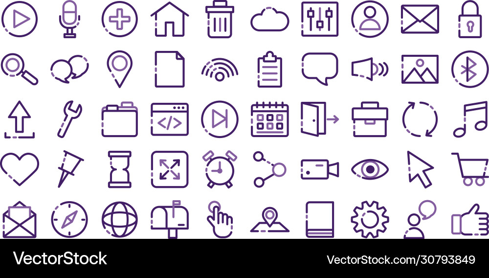Bundle user interface set icons Bundle user interface set icons Vector Image