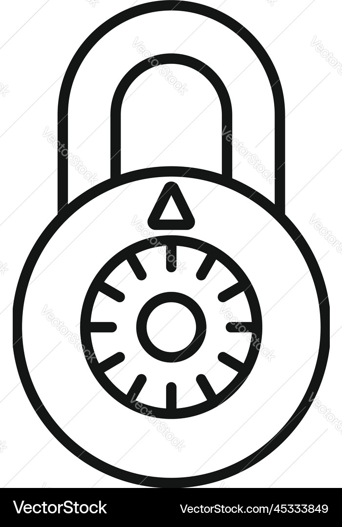 Cipher padlock icon outline security code Cipher padlock icon outline security code vector image
