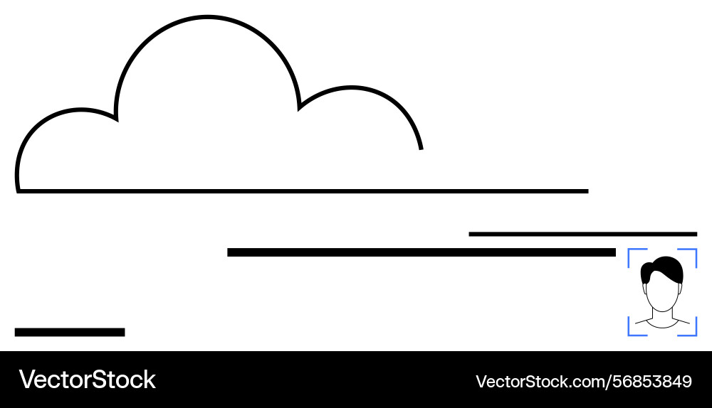 Cloud computing concept with minimalist design Cloud computing concept with minimalist design vector image