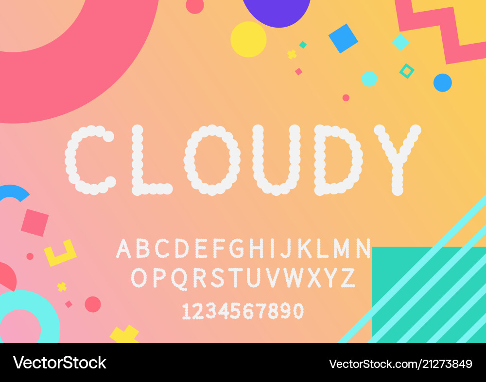 Cloudy display font Cloudy display font Vector Image