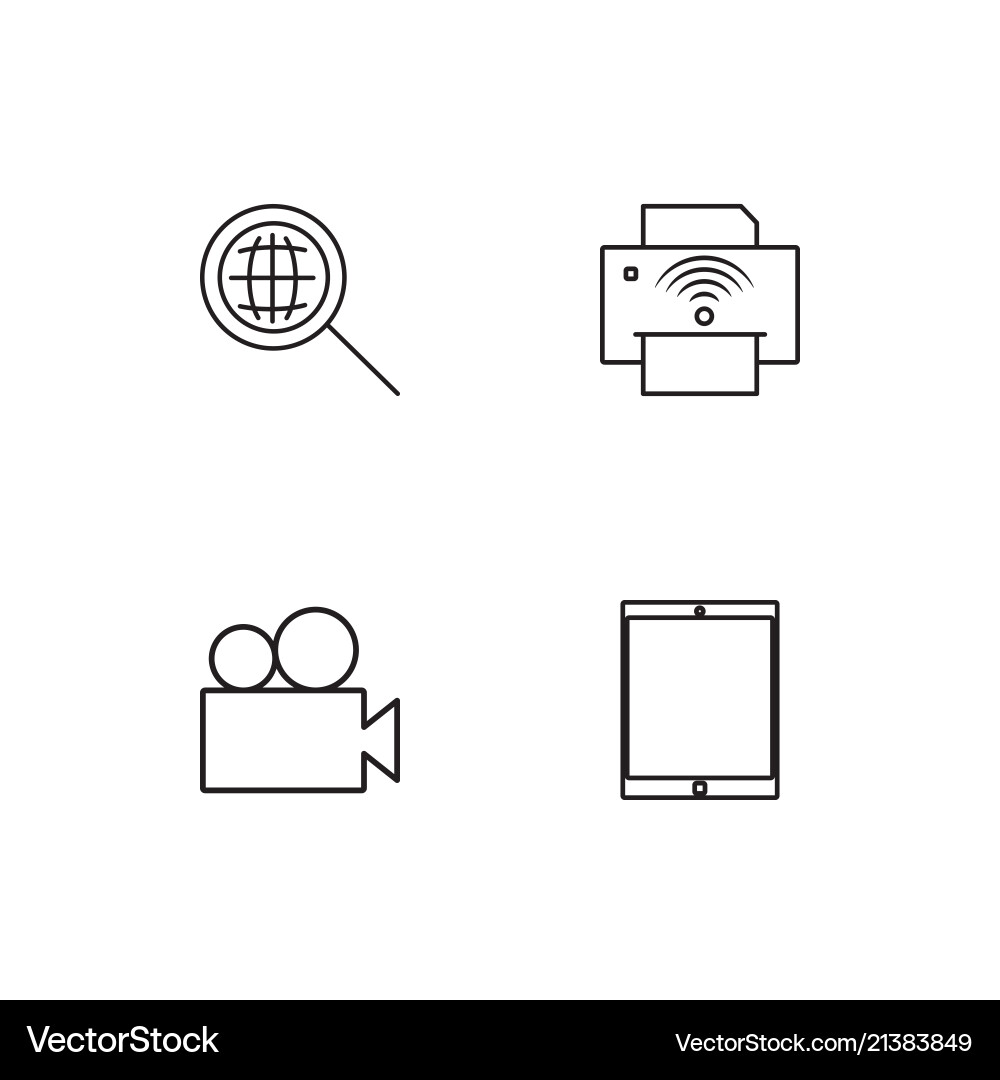 Electrical devices linear icons set simple vector image