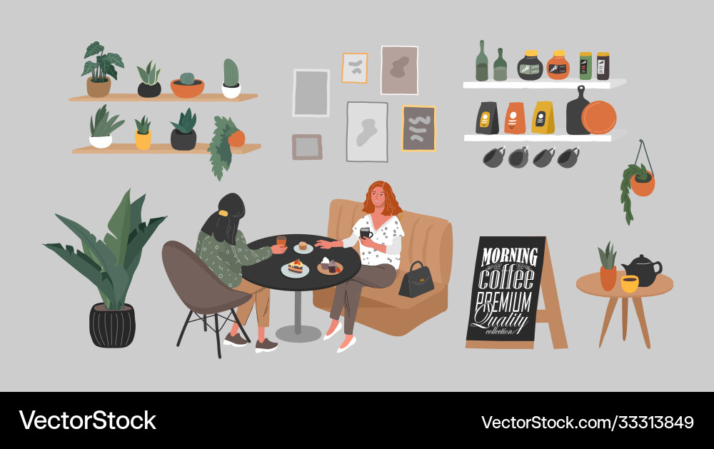 Handgezeichnete Kaffee- oder Café-Sammlung Handgezeichnete Kaffee- oder Café-Sammlung vektorbild