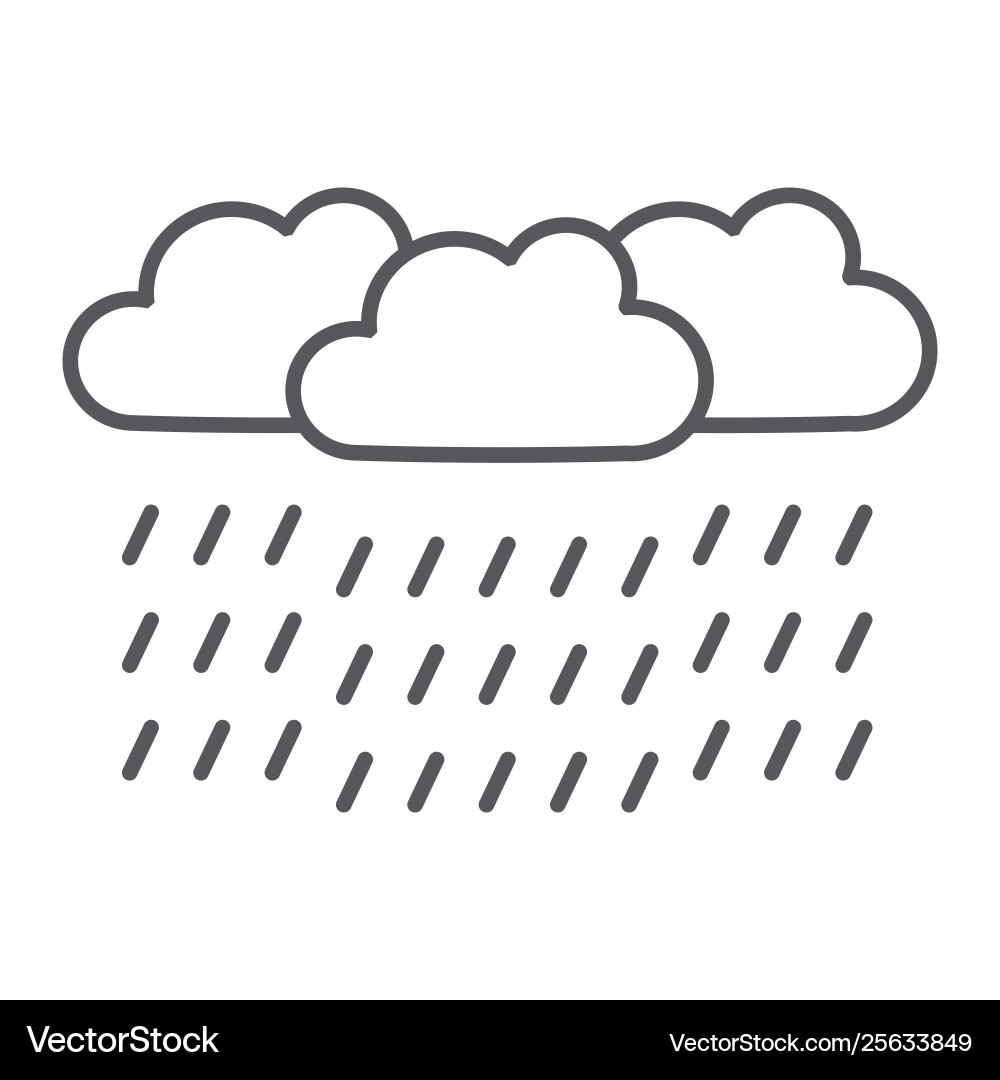 Heavy rain thin line icon weather and meteorology Heavy rain thin line icon weather and meteorology vector image