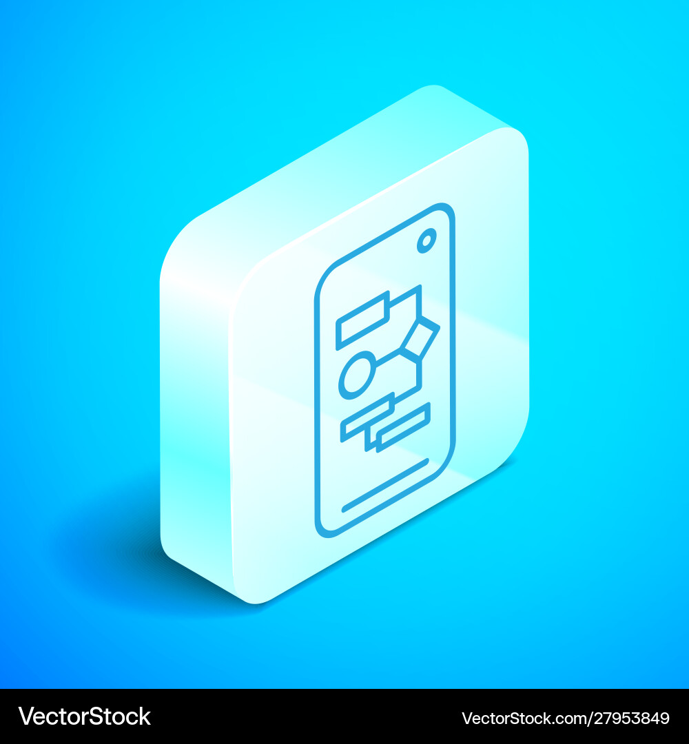 Isometric line algorithm icon isolated on blue Isometric line algorithm icon isolated on blue vector image