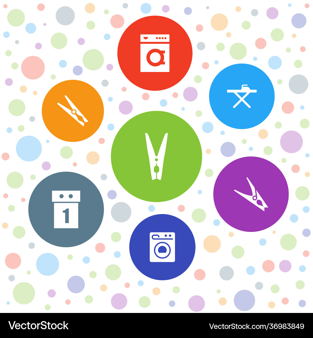 Laundry icons Vector Image