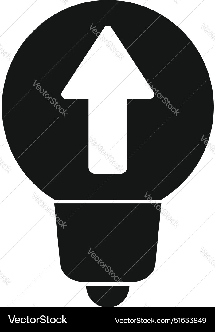Light bulb with arrow pointing up representing Light bulb with arrow pointing up representing vector image
