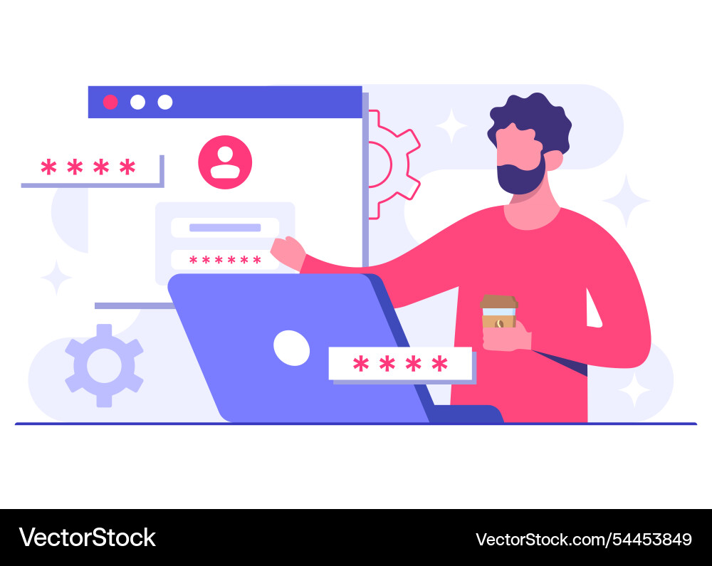Password secure access data protection cyber Password secure access data protection cyber vector image