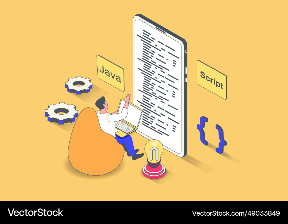 Programming Development Isometric vector image