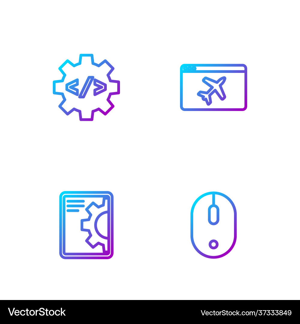 Set line computer mouse web development front Set line computer mouse web development front vector image