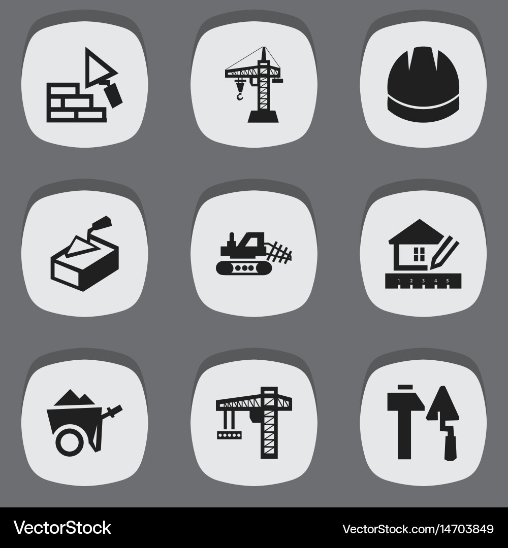 Set of 9 editable structure icons includes vector image