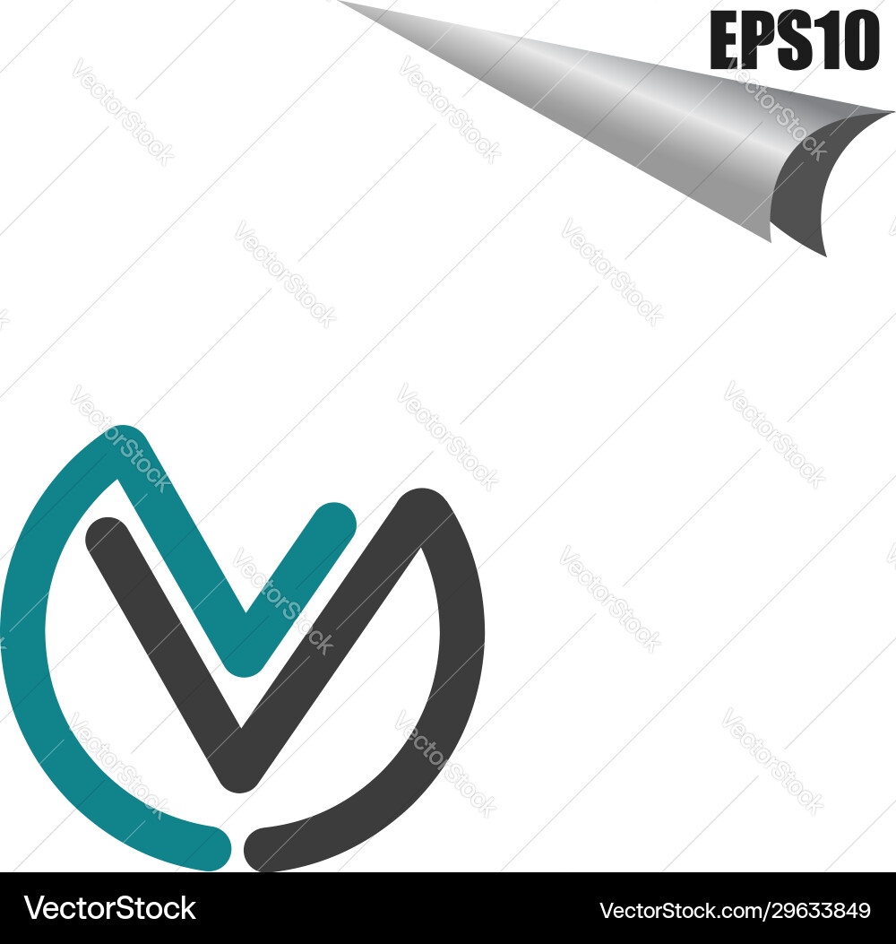 Simple mv initial monogram design template Vector Image