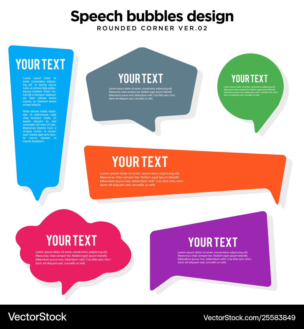 Speech bubble set in colorful variation Vector Image