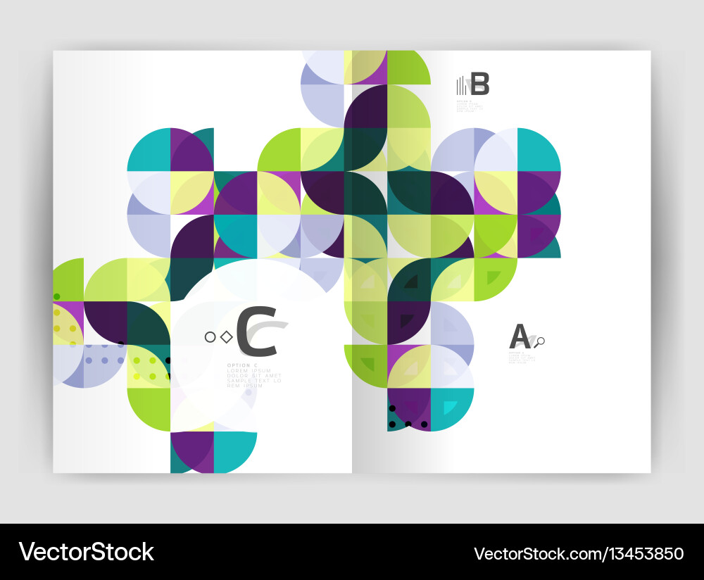 Abstract background with color triangles annual Vector Image