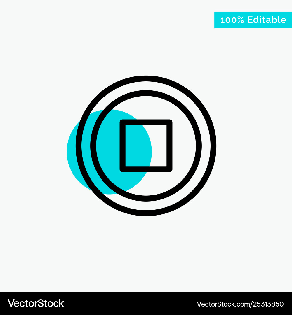 Basic interface user turquoise highlight circle Vector Image
